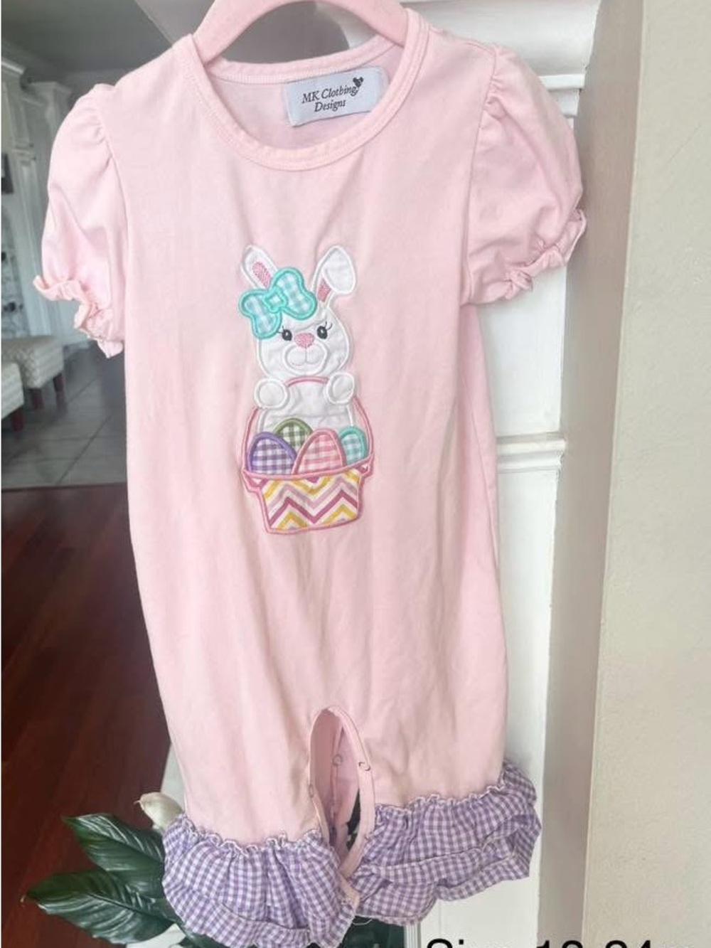 MK Clothing Designs Pink Bunny Romper